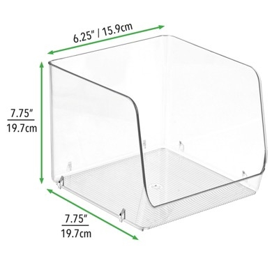 mDesign Stackable Plastic Food Storage Bin, Open Front Deals and Price ...