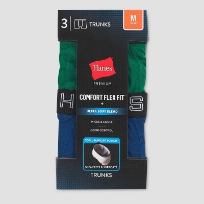 Hanes Premium Men's 3pk Trunks With Anti Chafing Total Support