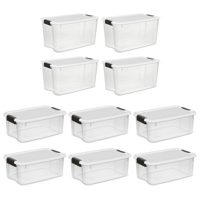 Sterilite Corporation 4-Pack Medium 17.5-Gallons (70-Quart) Clear Tote with  Latching Lid in the Plastic Storage Containers department at