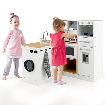 Kids Kitchen Playset Conor Kitchen Toy with Realistic Microwave and Oven  Stove - Costway