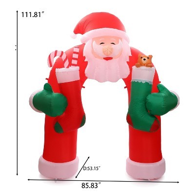 LuxenHome 9Ft Santa Stockings Arch Inflatable Christmas Decorations ...