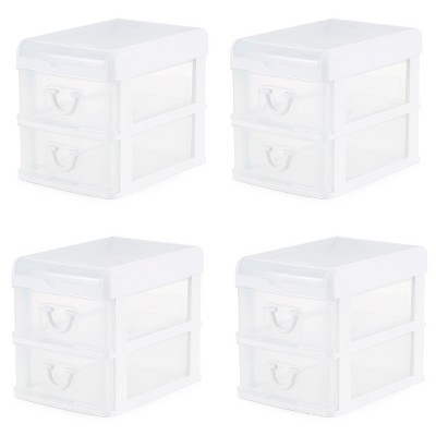 Gracious Living Clear Mini 2 Drawer Desk and Office Organizer with Flip ...