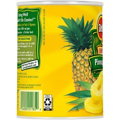 Del Monte Pineapple Slices In 100% Juice 20oz : Target