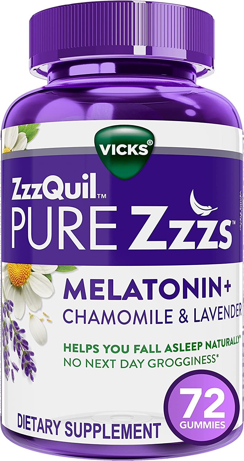 ZzzQuil PURE Zzzs Melatonin Sleep Aid Gummies, Helps You Fall Asleep ...