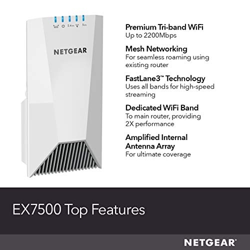 NETGEAR WiFi Mesh Range Extender EX7500 Coverage up to 2300 sq.ft