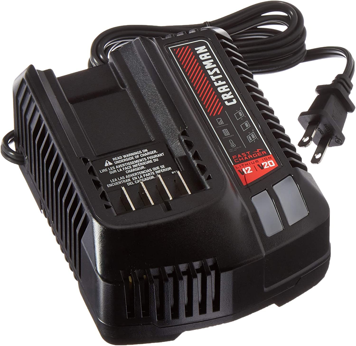 CRAFTSMAN V20 Battery Charger, LED Charging Indicator, Compatible with