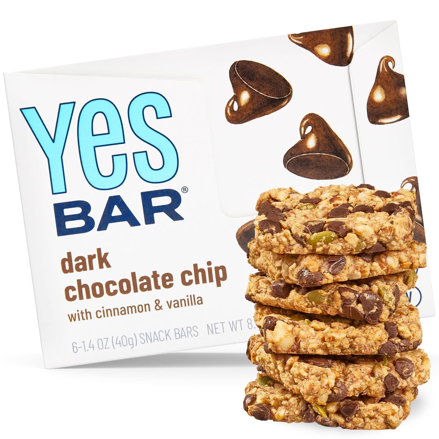 The YES Bar Dark Chocolate Chip Plant Based Protein, Decadent Snack