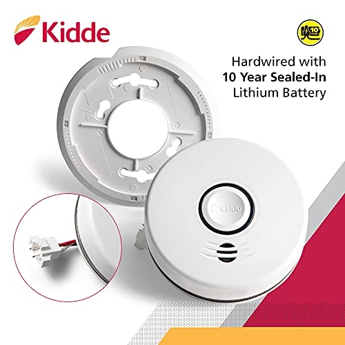 Kidde Wireless Hardwired Smoke Detector, 10-Year Battery Backup, Voice ...