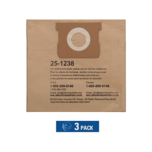 POWERTEC 75051-P2 Filter Bags For Porter Cable, Stanley 25-1238 4 Gal Wet Dry Vacuum 6pk