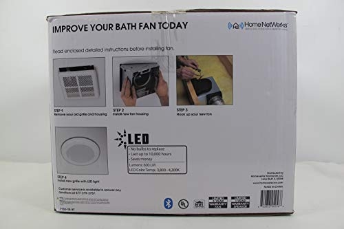 Home Netwerks Decorative White 80 CFM Ceiling Mount Bluetooth Stereo ...