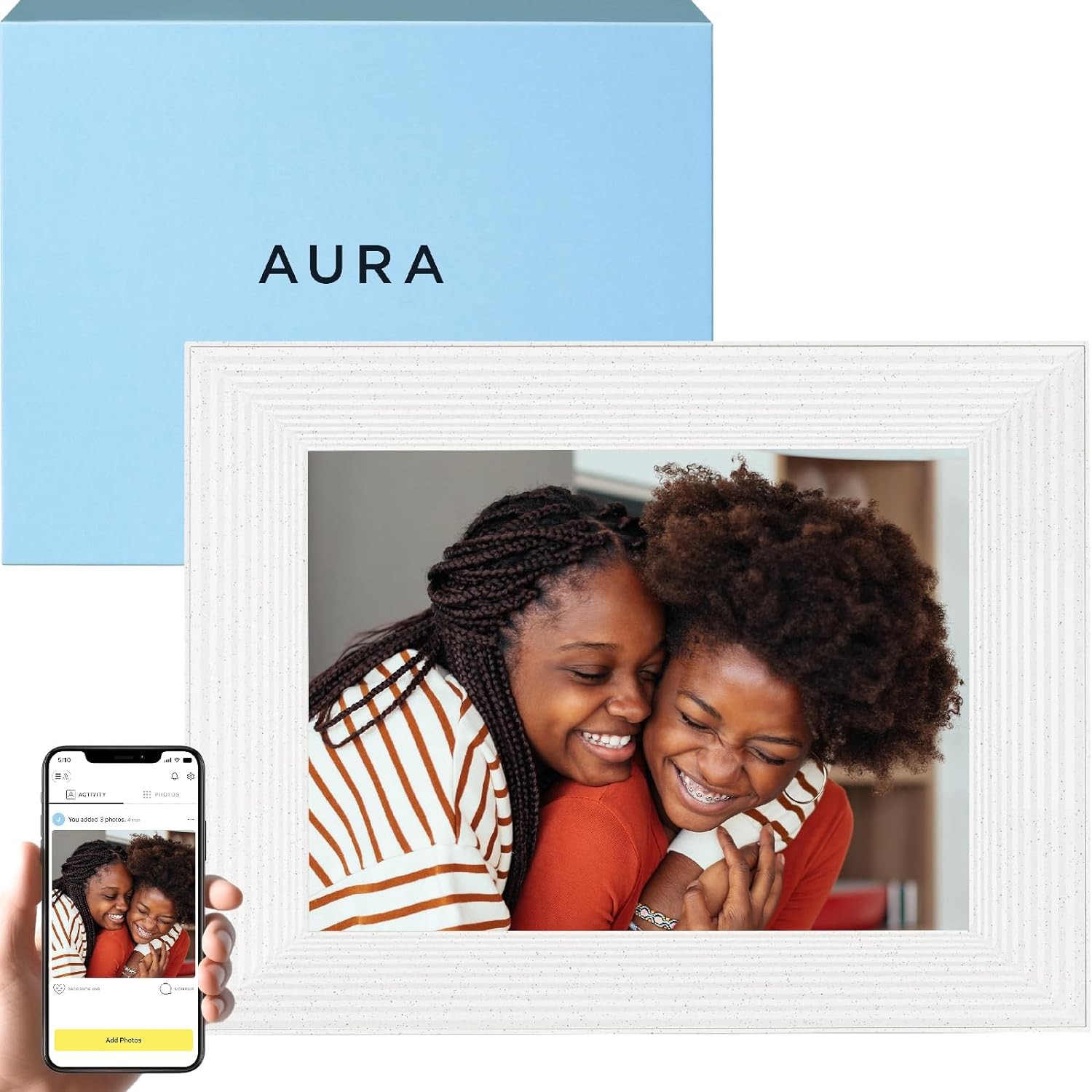 Pexar Lexar 10.1" WiFi Digital Photo Frame HD Anti Glare Touch Screen 32GB Storage Share Photos Via App PX-101BLKNA - Best Buy - View #3