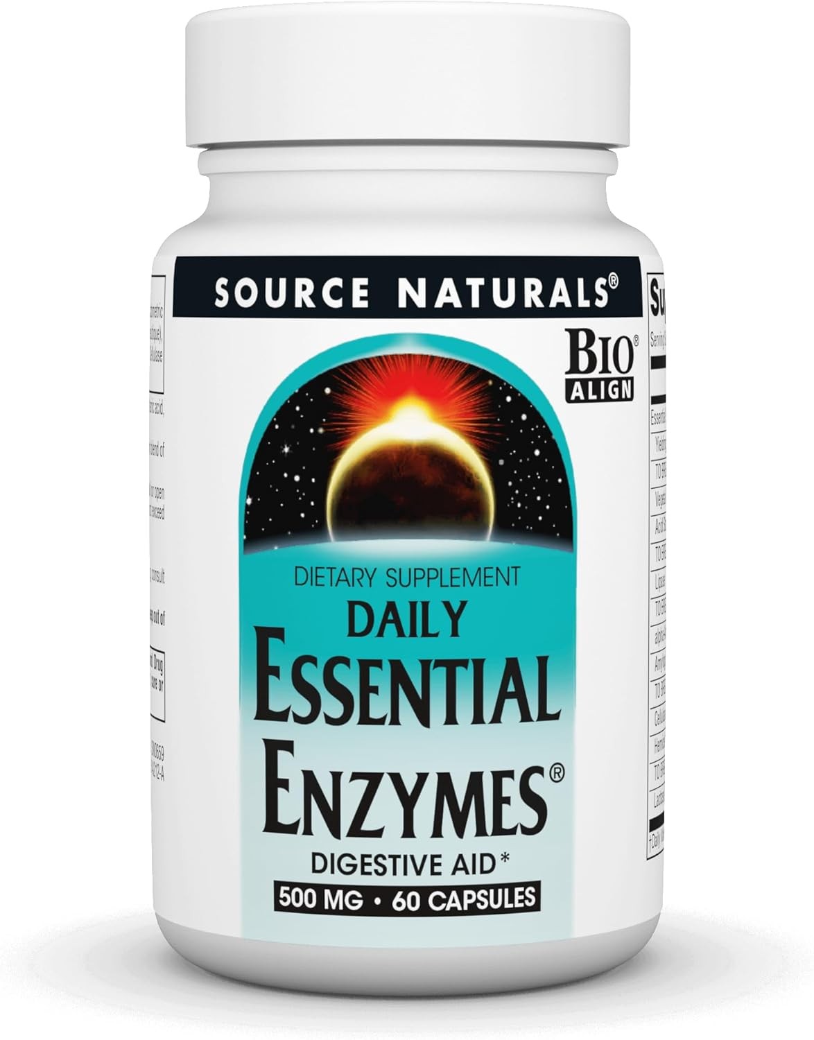 Source Naturals Essential Enzymes 500mg Bio-Aligned Multiple Enzyme ...