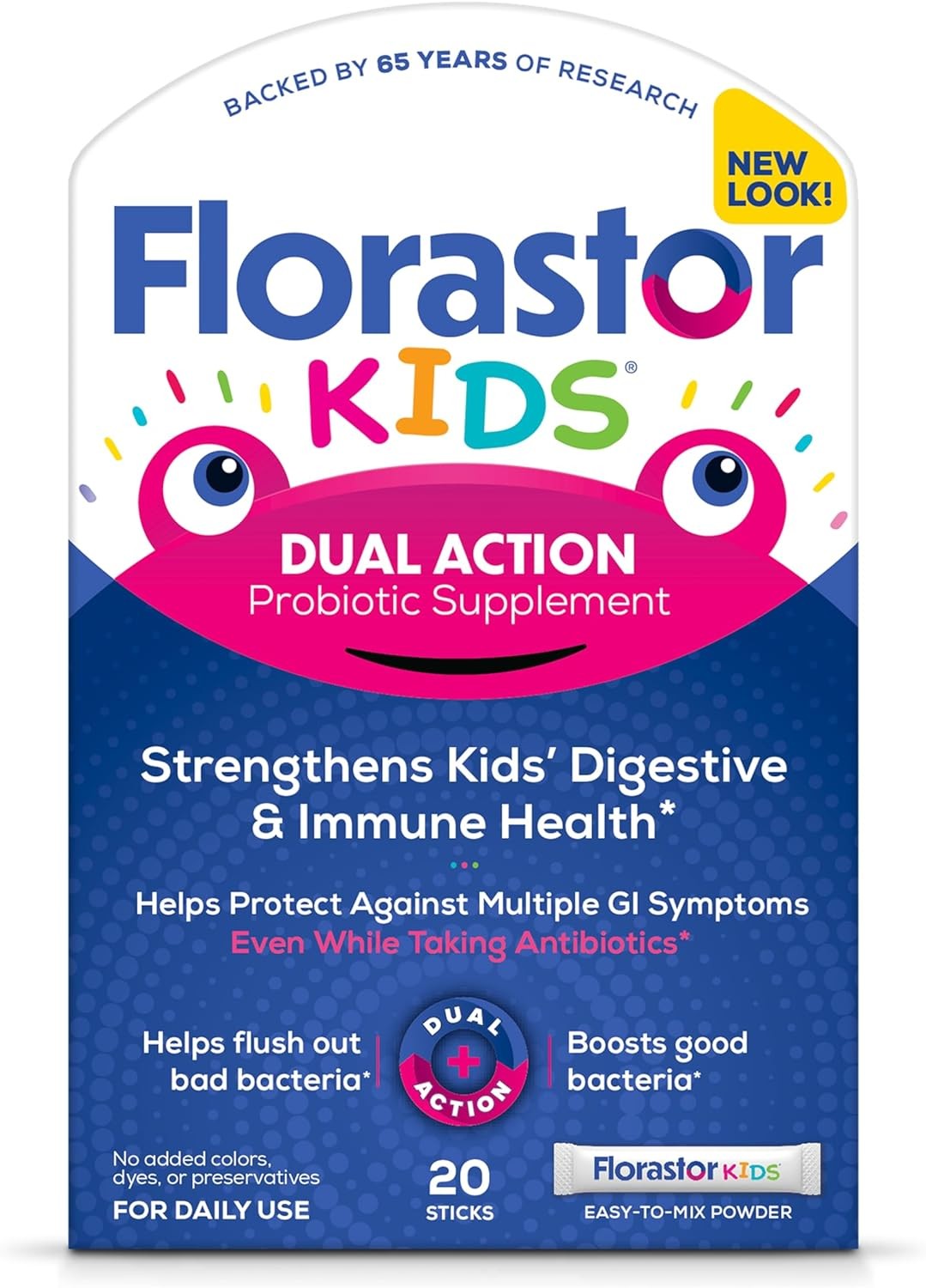 Florastor Kids Dual Action Probiotic Supplement, Strengthens Kids ...