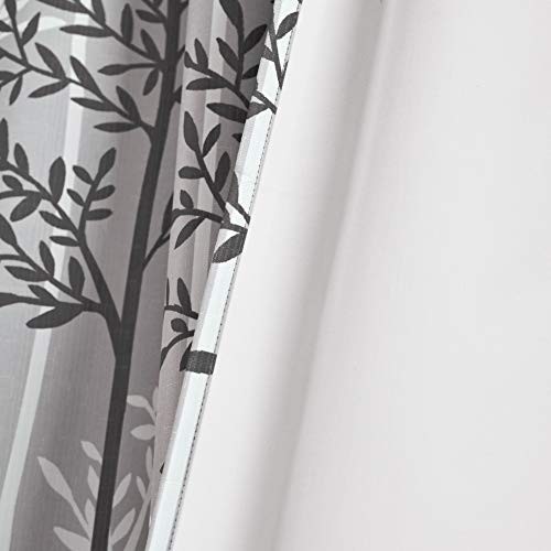 Lush Decor Gray Linear Tree Blackout Grommet Window Curtain Panel Pair