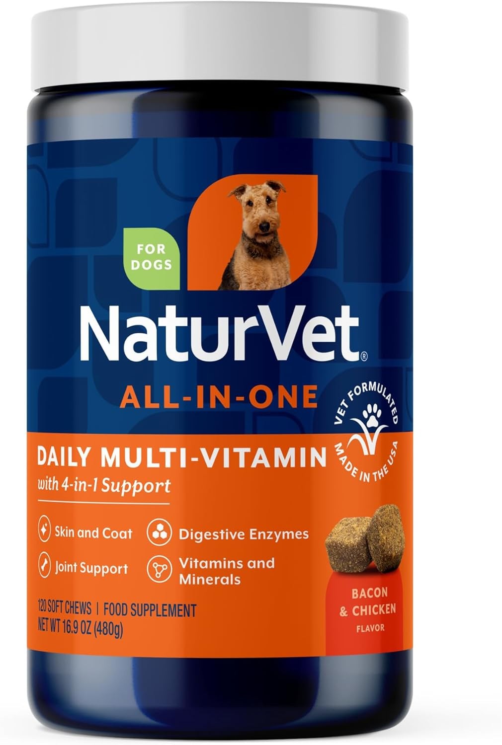 NaturVet All-in-One Dog Supplement - for Joint Support, Digestion, Skin ...