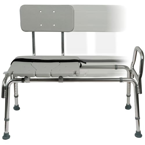 DMI Tub Transfer Bench and Shower Chair with Non Slip Aluminum Body