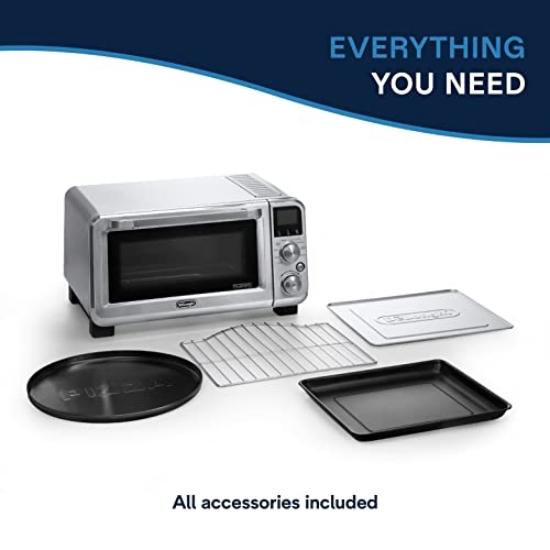 De'Longhi Small Convection Toaster Oven For Countertop With internal light And 9 Preset