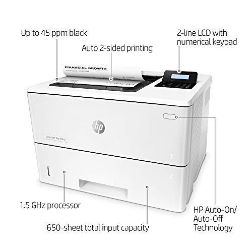 HP LaserJet Pro M501dn Monochrome Printer with builtin & 2