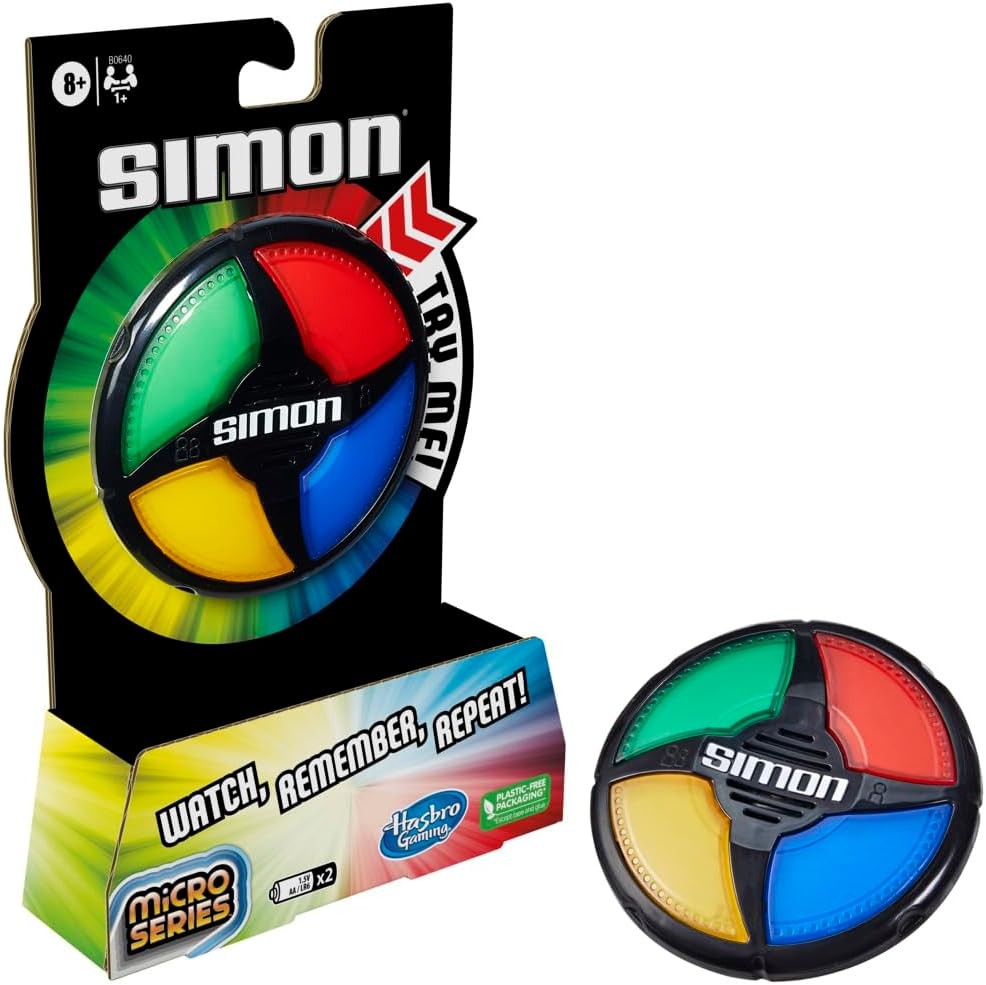 Micro Symon Hasbro Gaming Simon Micro Series Electronic Game for 1 or More Players ...