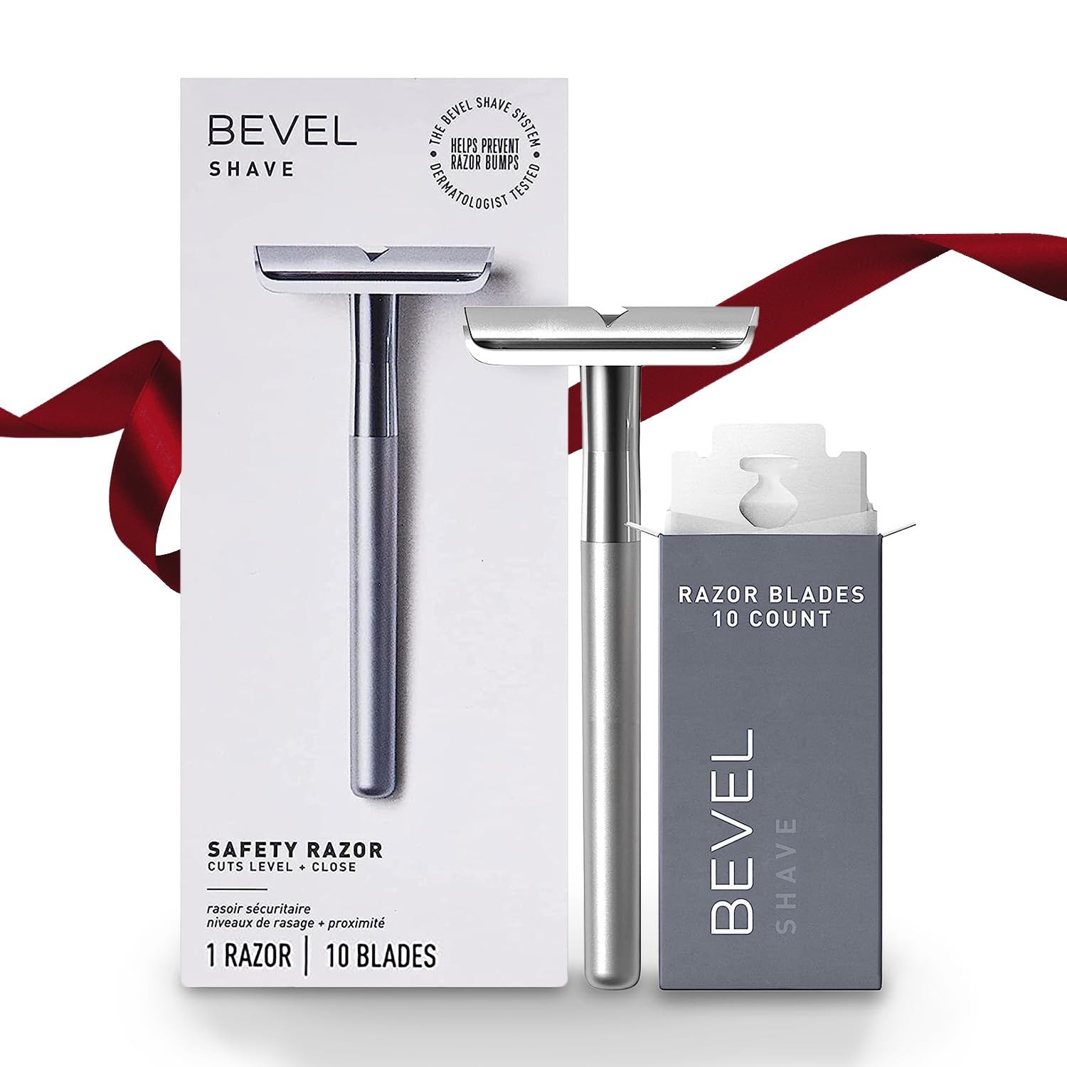 Bevel Safety Razor With Brass Weighted Handle And 10 Double Edge Safety ...