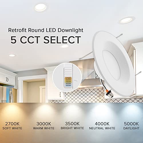 Maxxima 5 in. & 6 in. 5 CCT Retrofit Recessed LED Downlight - 1300 ...