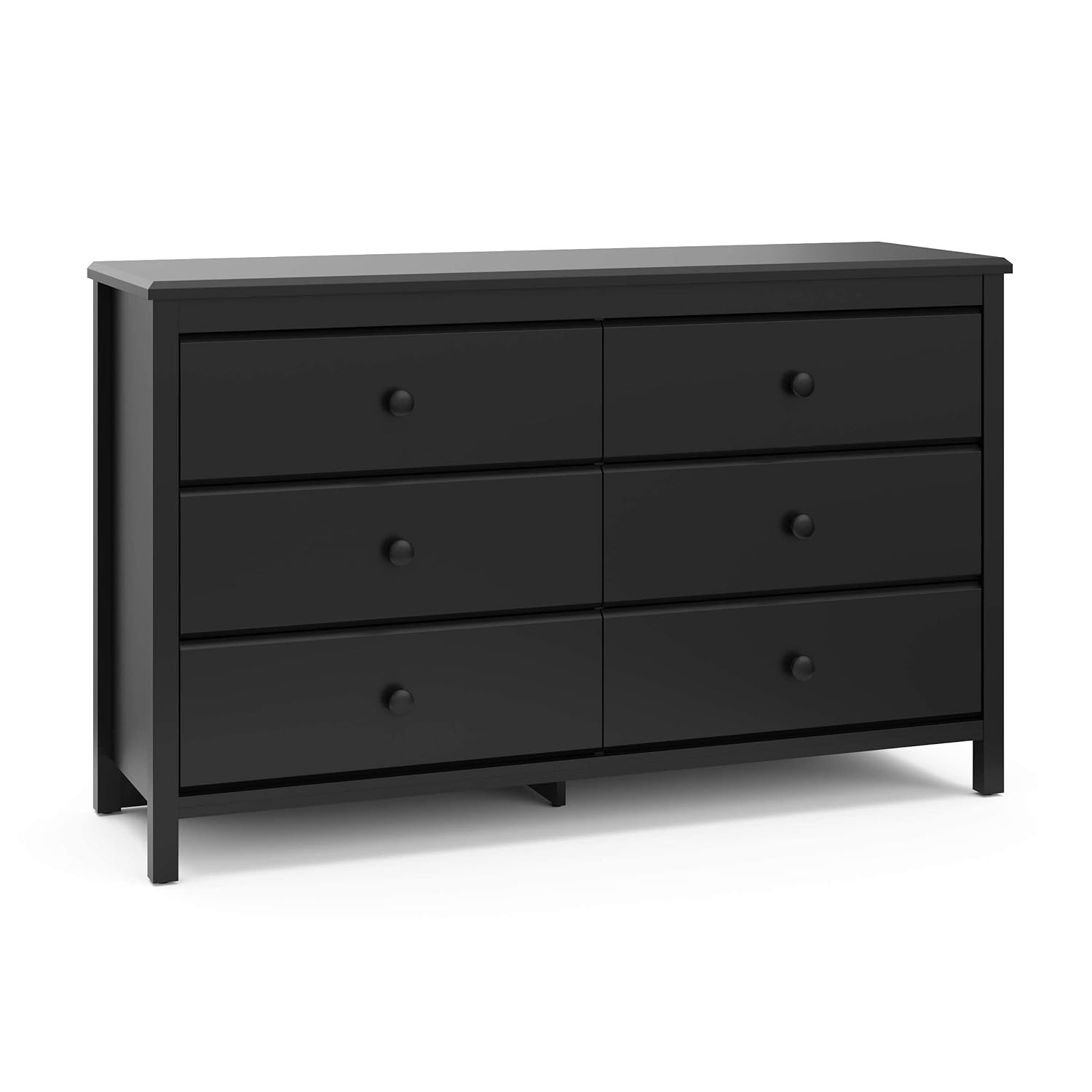 Storkcraft Alpine 6 Drawer Double Dresser (Black) GREENGUARD Gold Certified, Dresser For