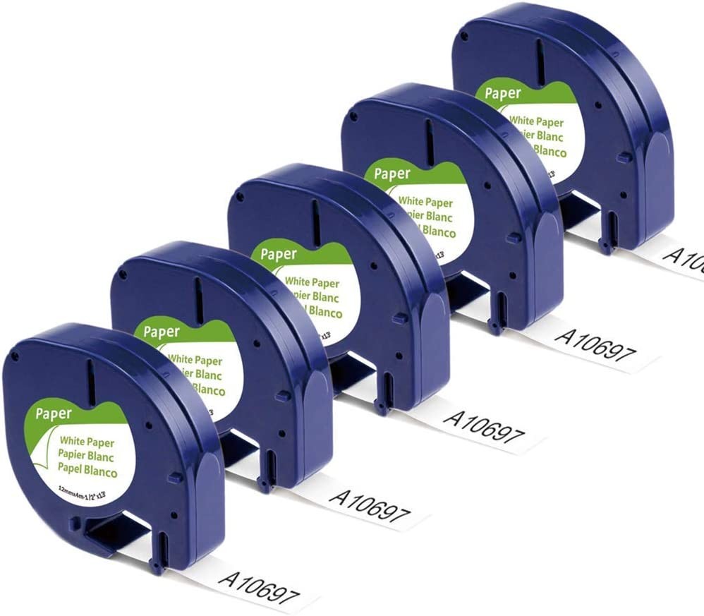 Aonomi Labels Replace for DYMO Letratag Refills 12mm x 4m 1/2 x 13