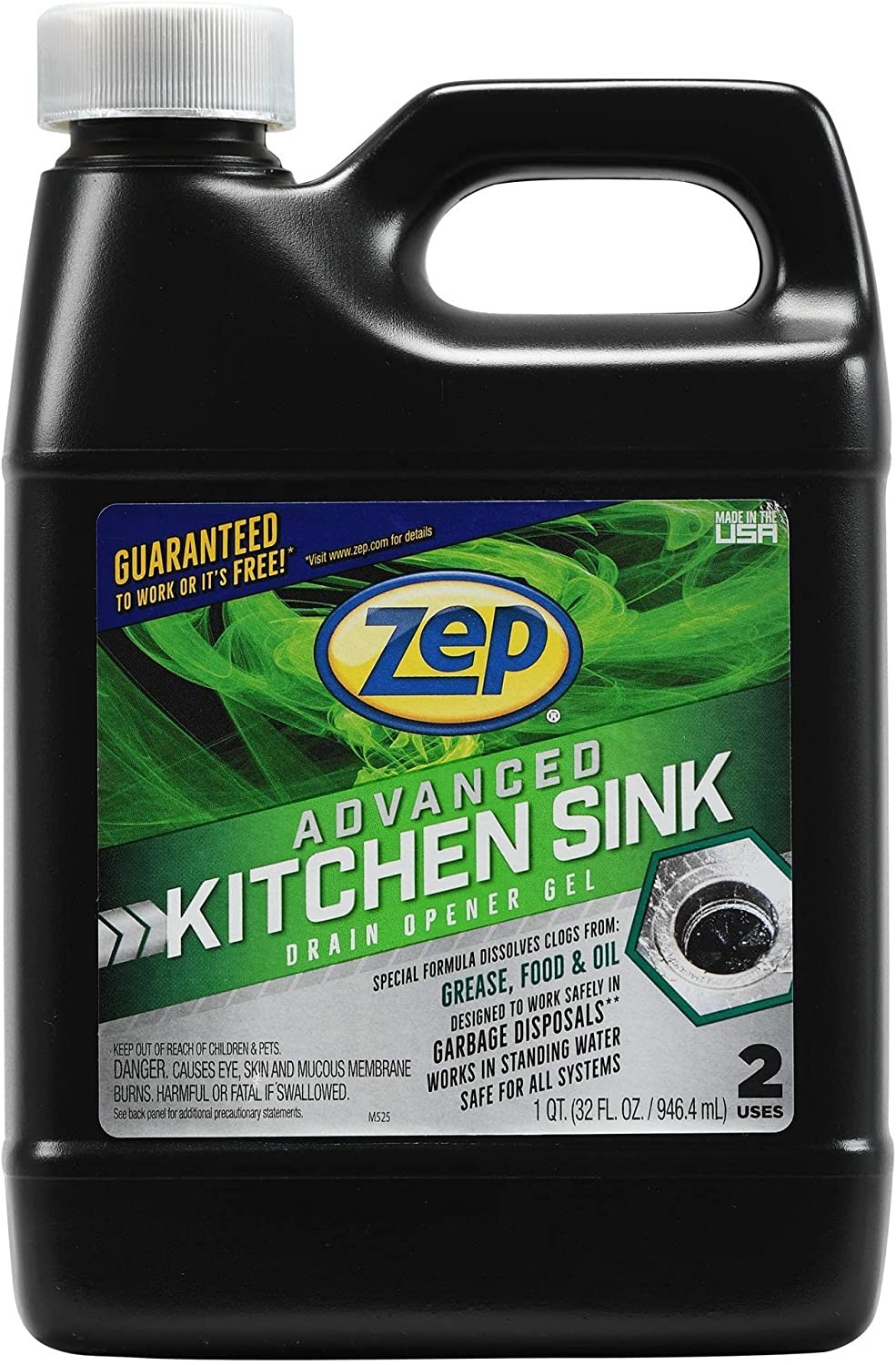 Zep Advanced Kitchen Drain Opener 32 ounces U49710 Formulated for