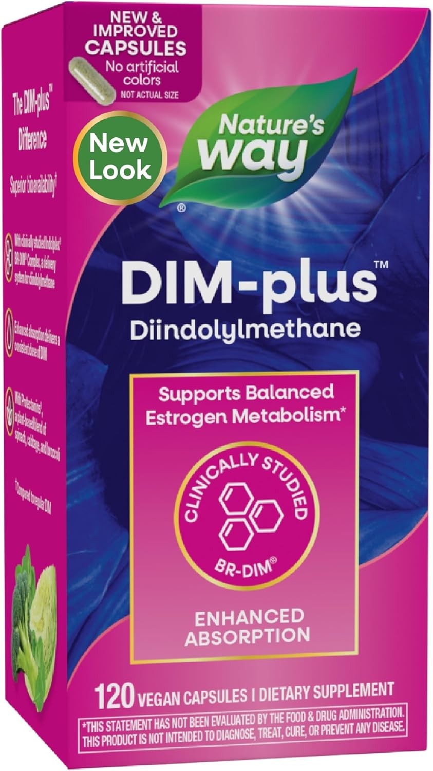 Nature's Way DIM-Plus, DIM Supplement, Supports Balanced Estrogen ...