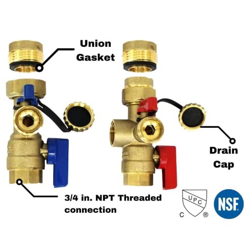 Kahenian 3/4 inch Tankless Water Heater Isolation Service Valve with