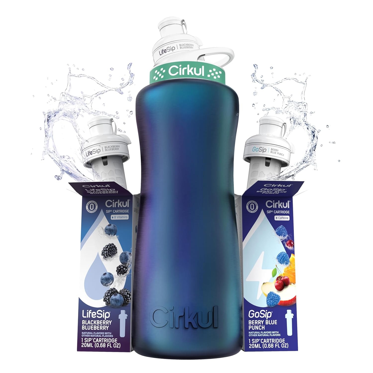 Cirkul 32oz. Chameleon Stainless Steel Water Bottle Starter Kit with ...