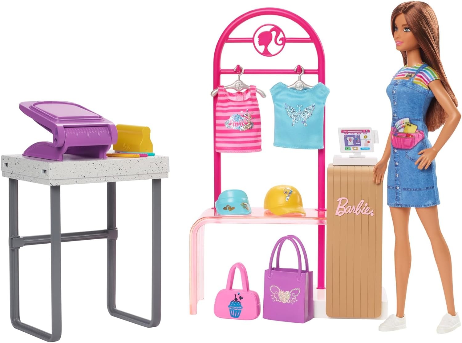 Barbie Hat Rack Barbie Doll & Accessories, Make & Sell Boutique Playset with Display ...