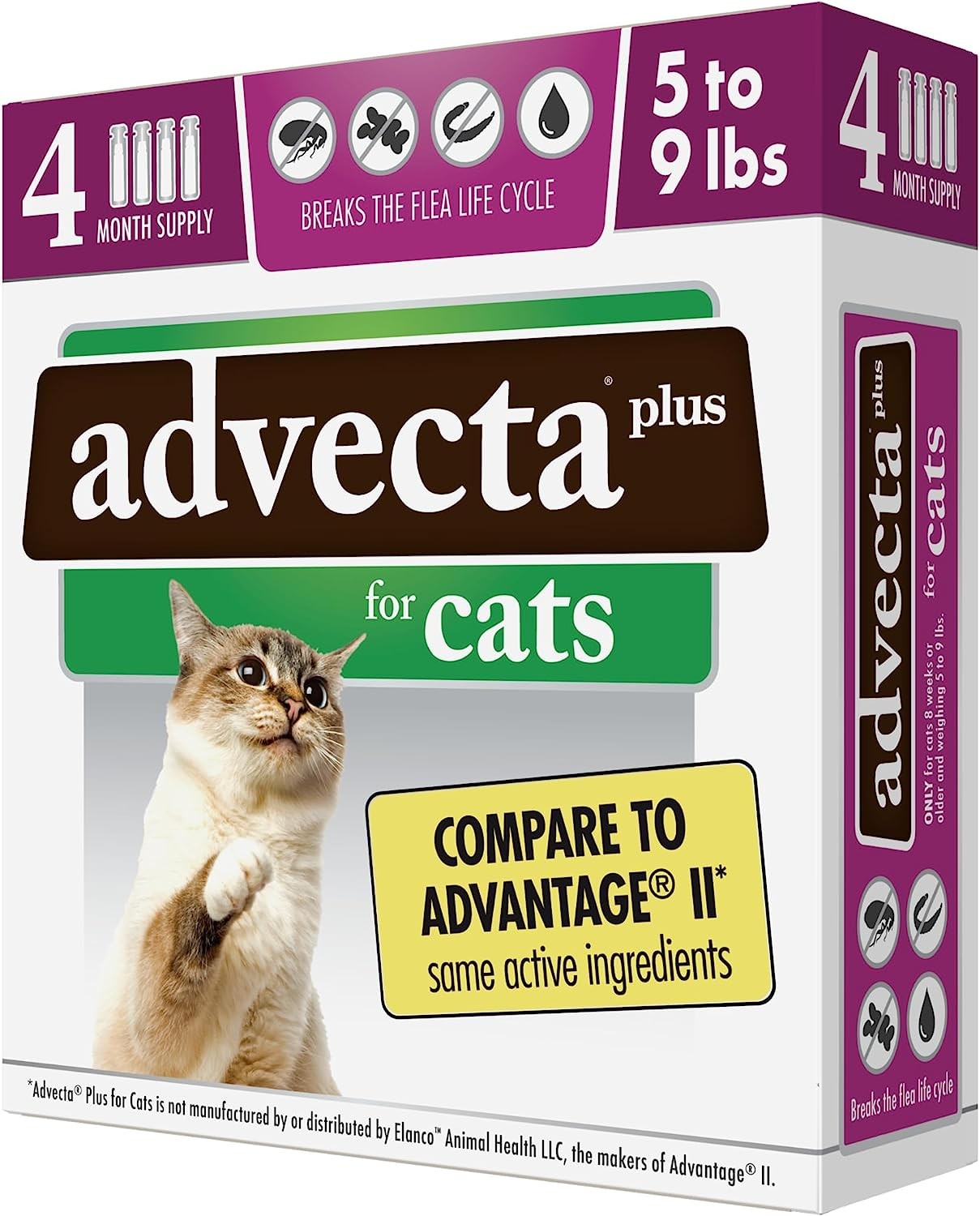 Advecta Plus Flea Prevention For Cats, Cat and Kitten Treatment ...