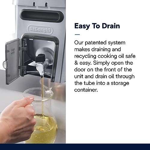 DeLonghi Livenza Deep Fryer, Silver 1Gallon Oil Capacity EasyClean