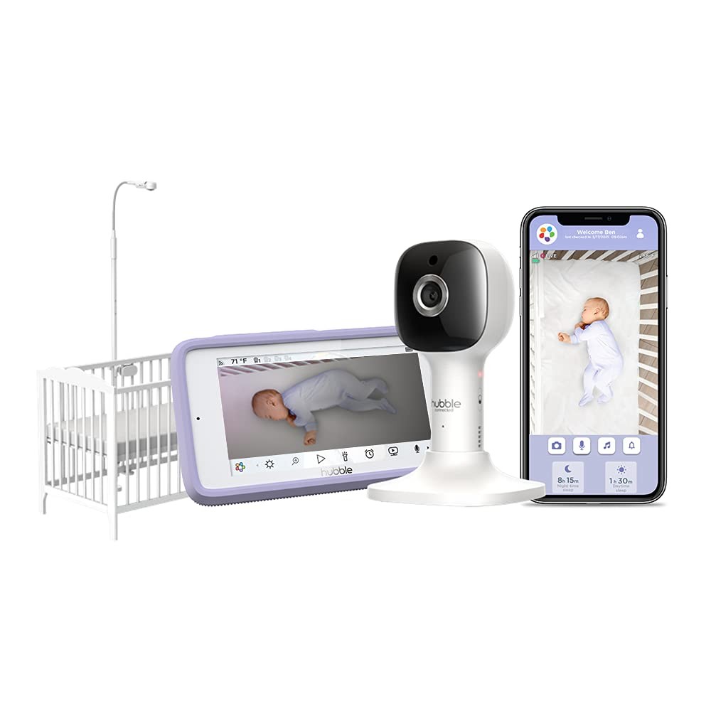 Crib Screen HUBBLE CONNECTED Nursery Pal Crib Edition – Smart Video Baby Monitor ...