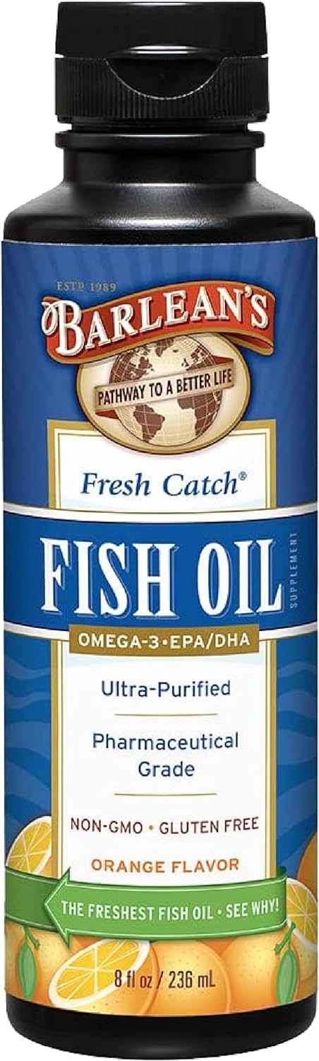 Barlean's Omega 3 Fish Oil Supplement, Liquid EPA and DHA Fatty Acid ...
