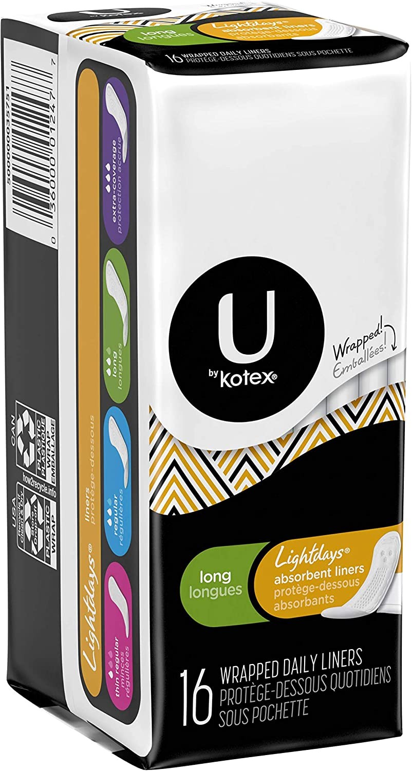 Kotex Fresh & Dry Pantiliners, Long 12 Packs of 16, Pack of 4 Best