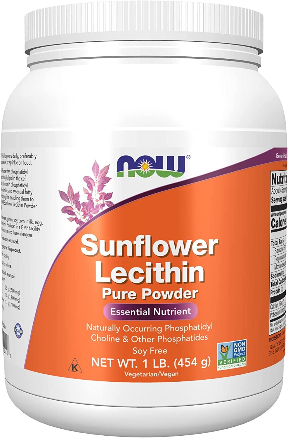 NOW Supplements, Sunflower Lecithin with naturally occurring