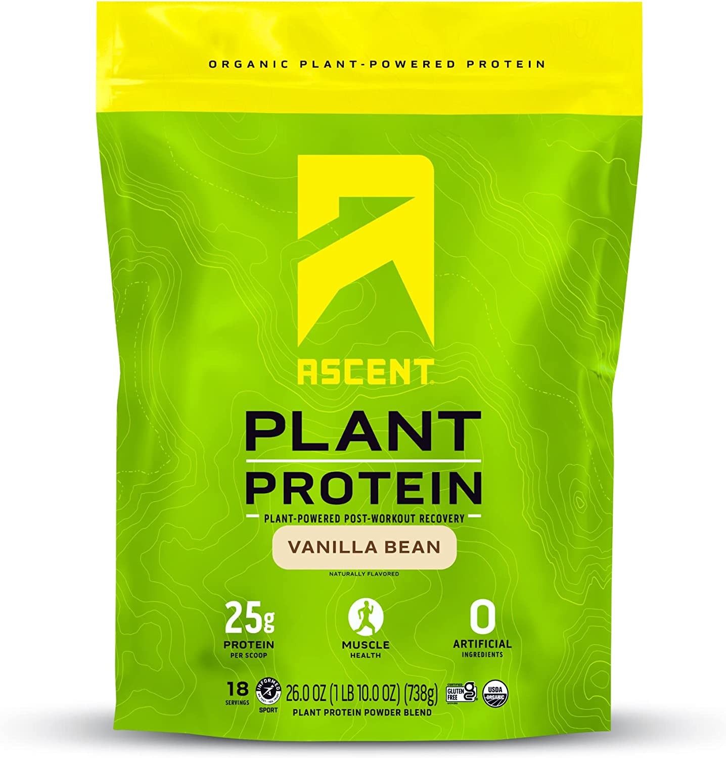 Ascent Plant Based Protein Powder Non Dairy Vegan Protein, Zero