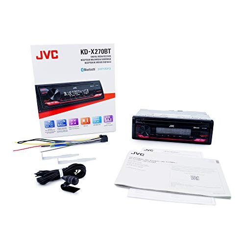 JVC KDX270BT Bluetooth Car Stereo w/USB Port AM/FM Radio, MP3 Player, High Contrast LCD, 50
