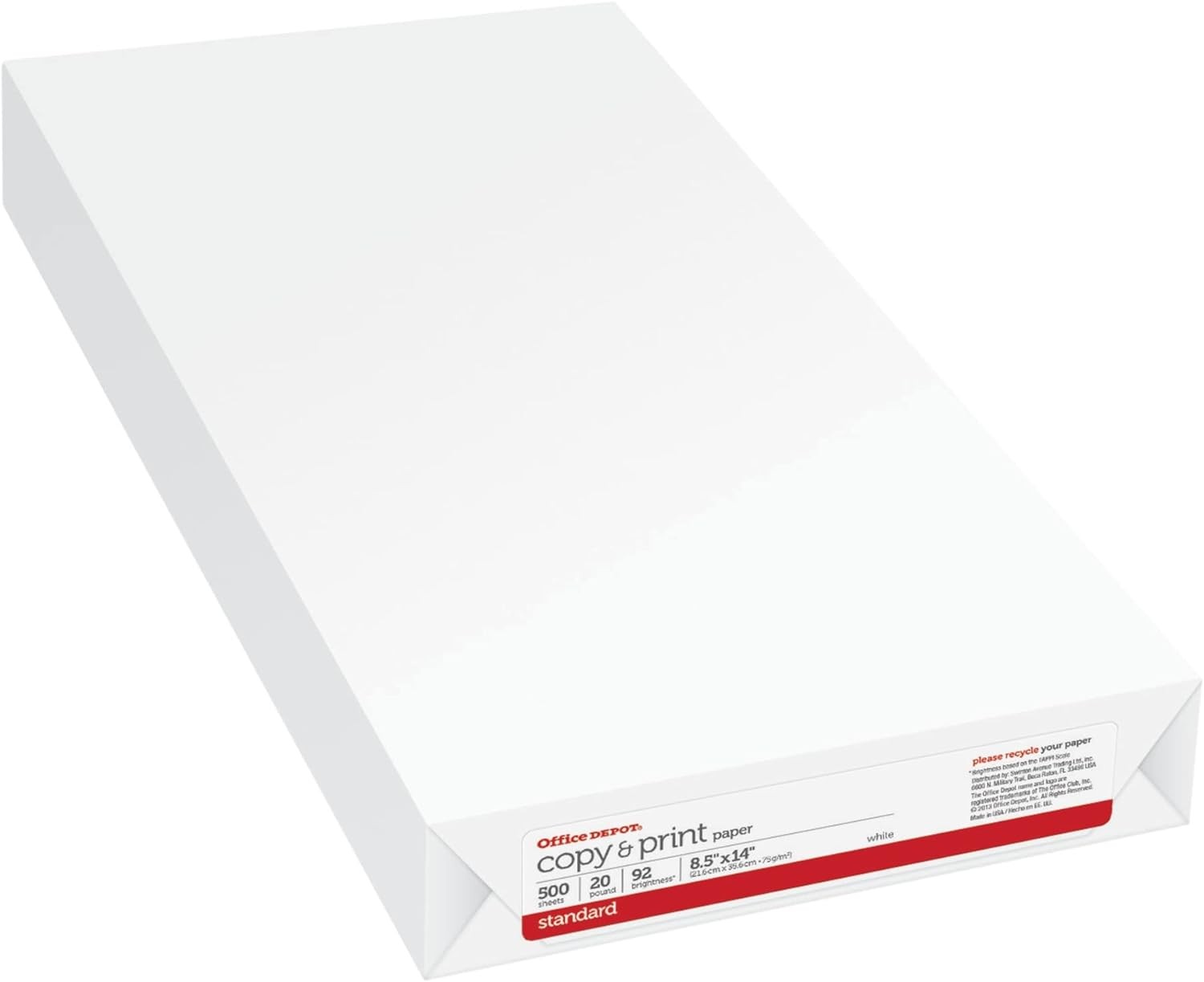 Office Depot® Brand MultiUse Printer & Copier Paper, Legal Size (8 1/2" x 14"), Ream Of 500