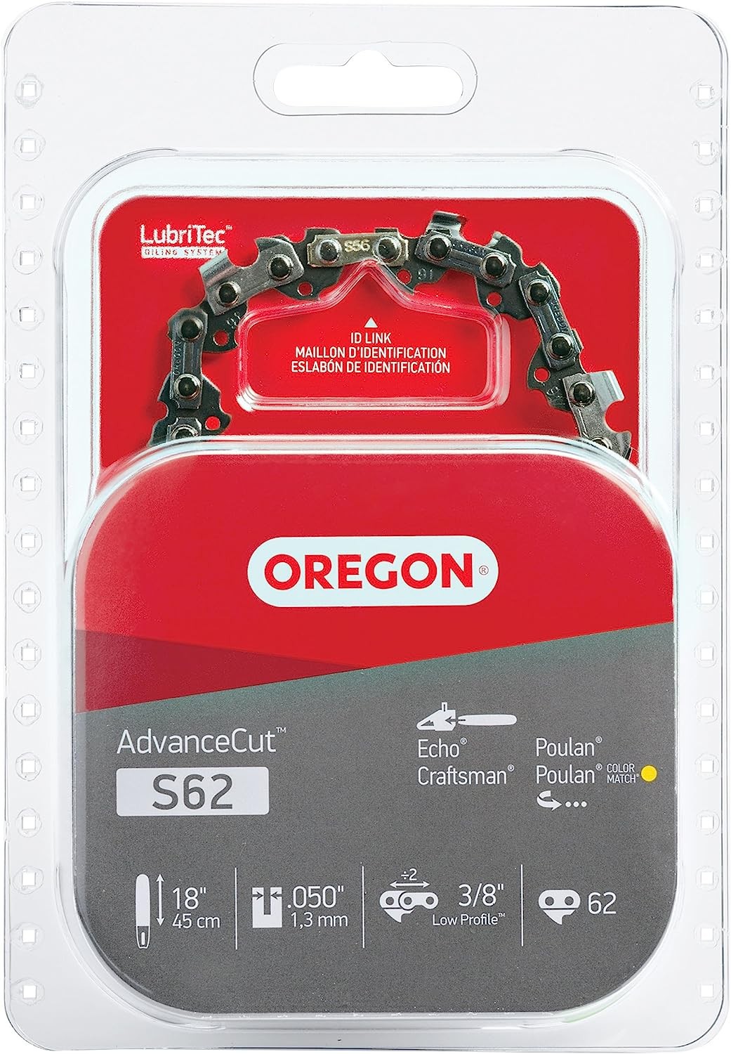 Oregon S62 AdvanceCut Chainsaw Chain for 18Inch Bar 62 Drive Links