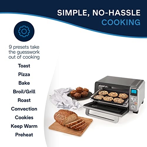 De'Longhi Small Convection Toaster Oven For Countertop With internal light And 9 Preset
