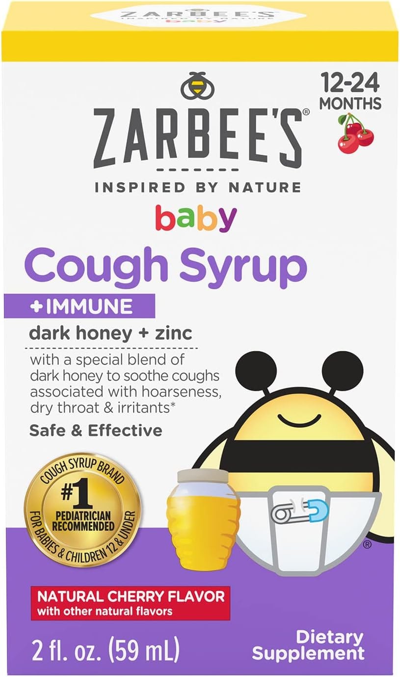 Zarbee's Baby Cough Syrup + Immune with Honey; Natural Cherry Flavor; 2