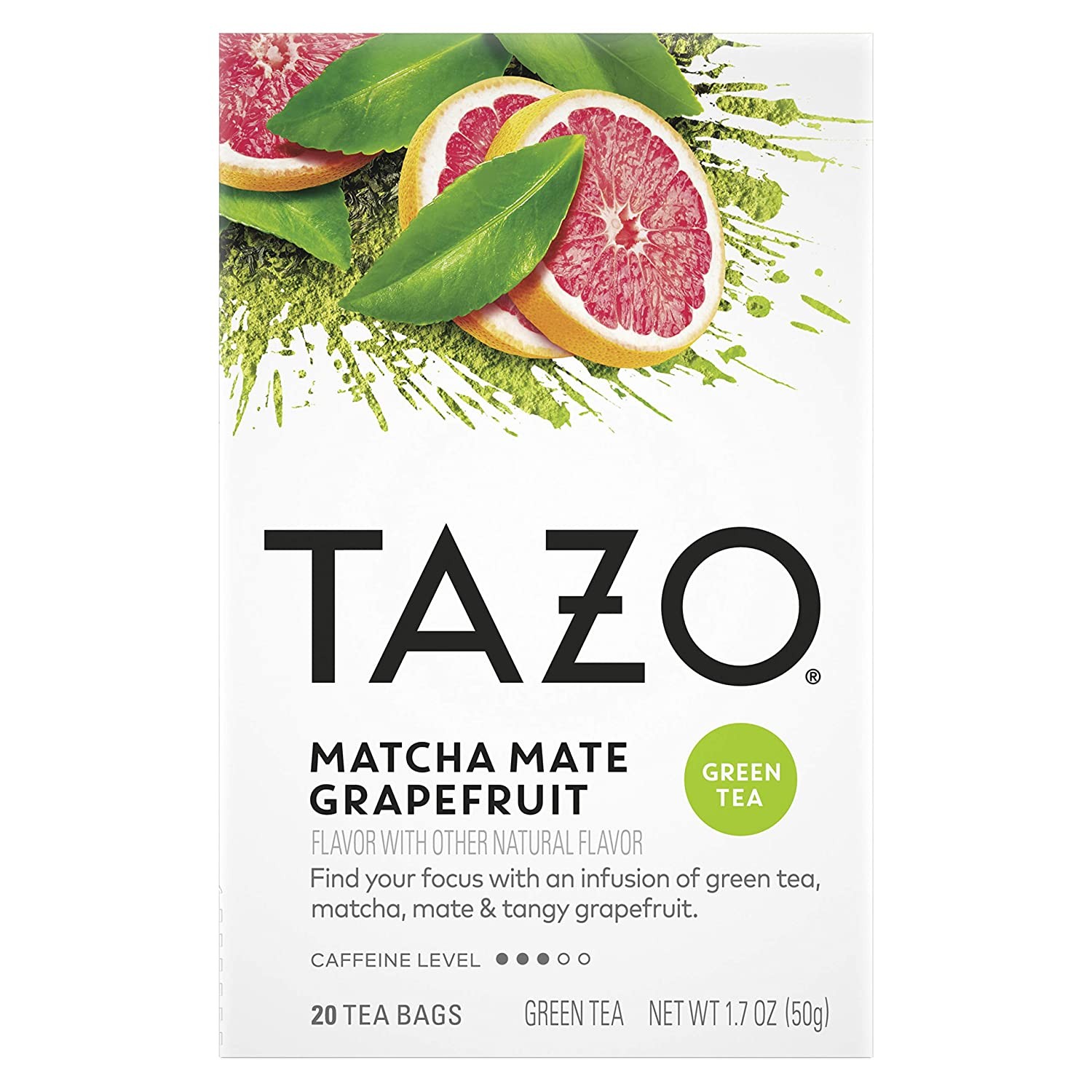 Tazo Matcha Mate Grapefruit Tea Bags, Green, 20 Count (Pack of 6) Best Deals and Price History