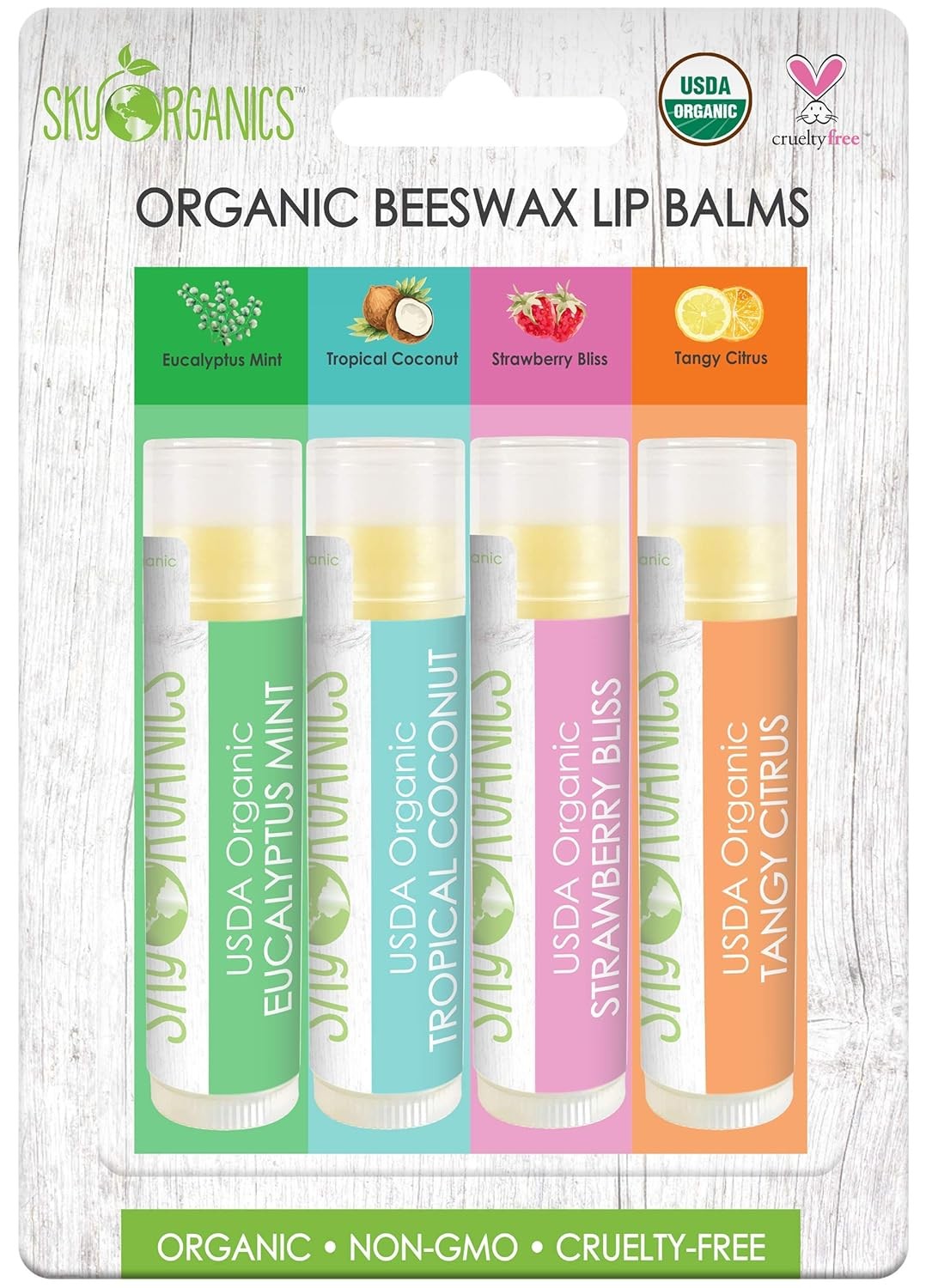 Sky Organics Organic Lip Balm with Beeswax and a Rich Nourishing Blend