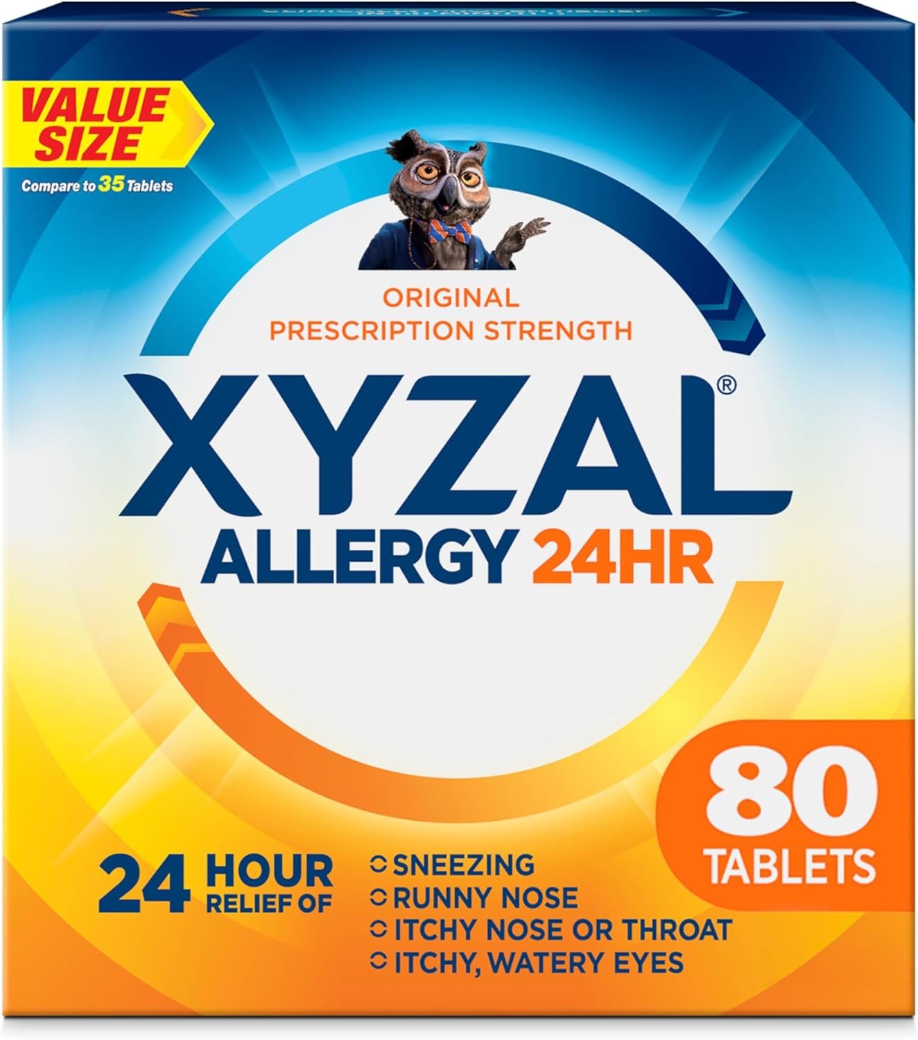 Xyzal 24 Hour Allergy Relief Medicine, Original Prescription Strength