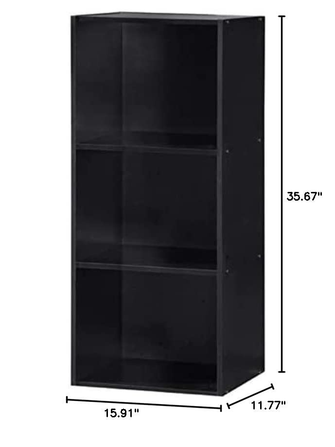 Hodedah Import 3 Shelf Bookcase, Black Best Deals and Price History at ...