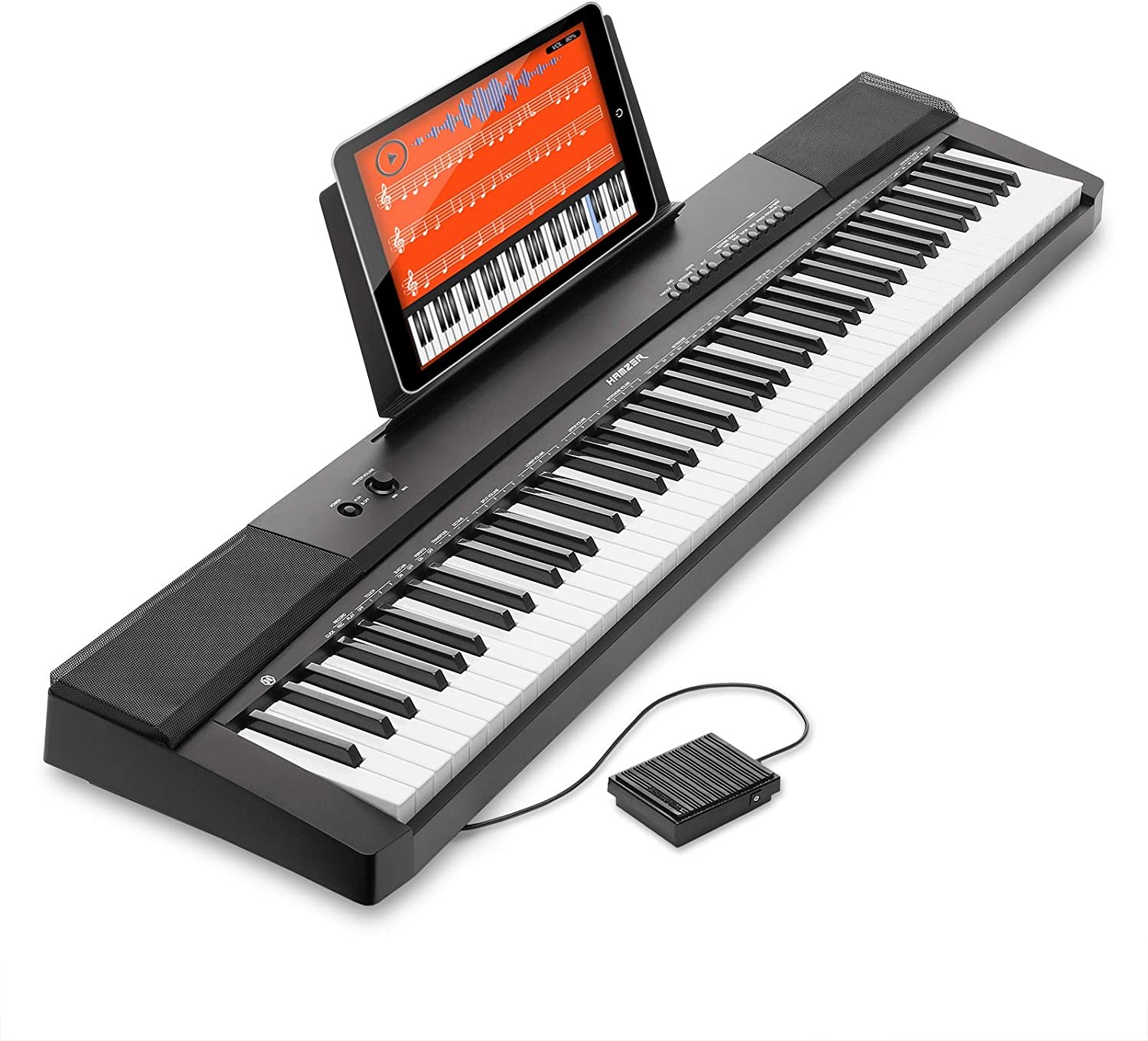 Hamzer 88 Key Digital Keyboard Piano - Full-Size, Semi-Weighted Keys ...
