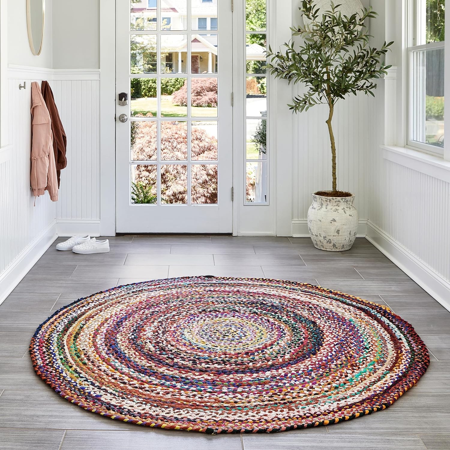 nuLOOM Tammara Bohemian Hand Braided Area Rug, 6' Round, Multi Best